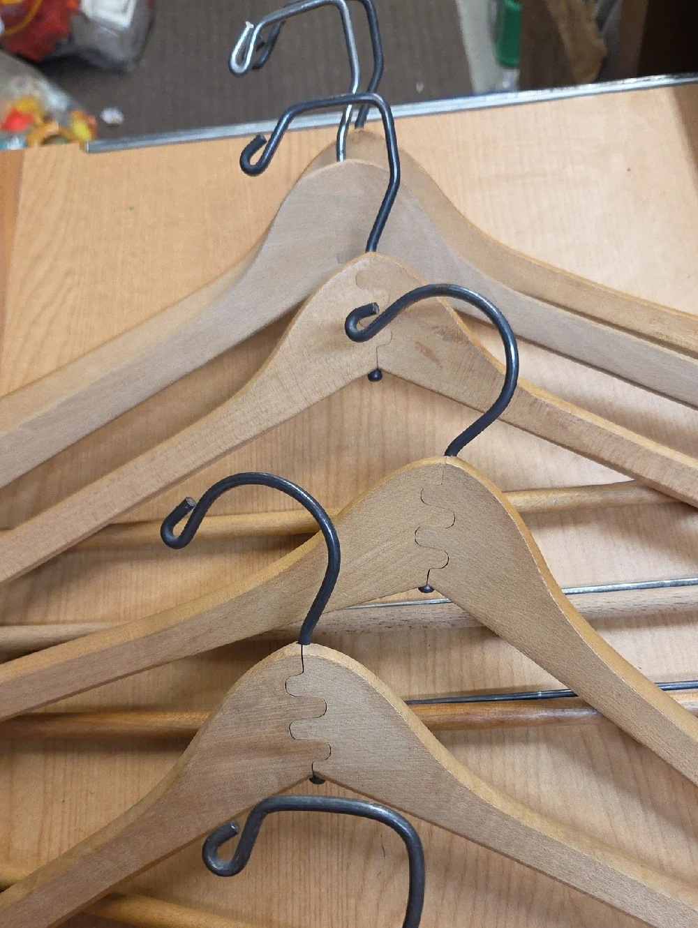 Vintage Wooden Suit Hangers Lot of 7 Trouser Wood Closet Organize‎